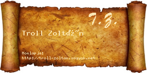 Troll Zoltán névjegykártya